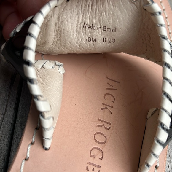 Jack Rogers Jacks Flat Sandal Black White Size 10 - Picture 7 of 9